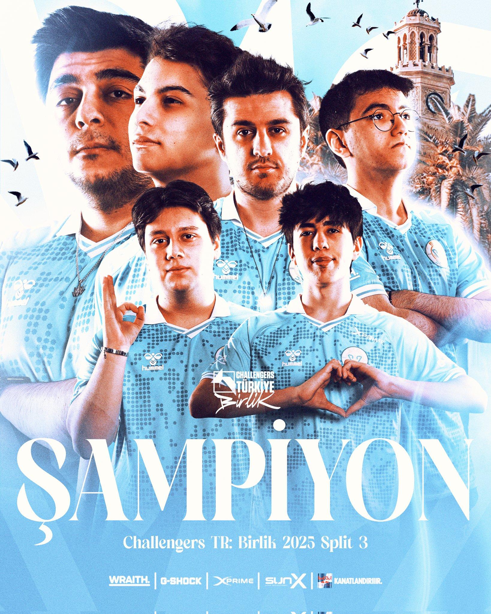 Challengers TR: Birlik Ligi 2025 Split 3'ü şampiyon tamamlıyoruz! 💯